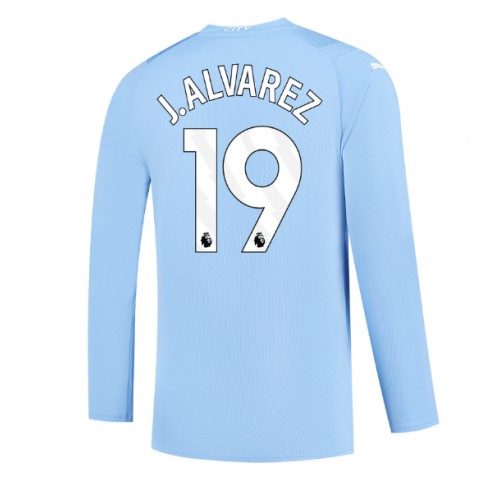Pánský Fotbalový dres Manchester City Julian Alvarez #19 2023-24 Domácí Dlouhý Rukáv